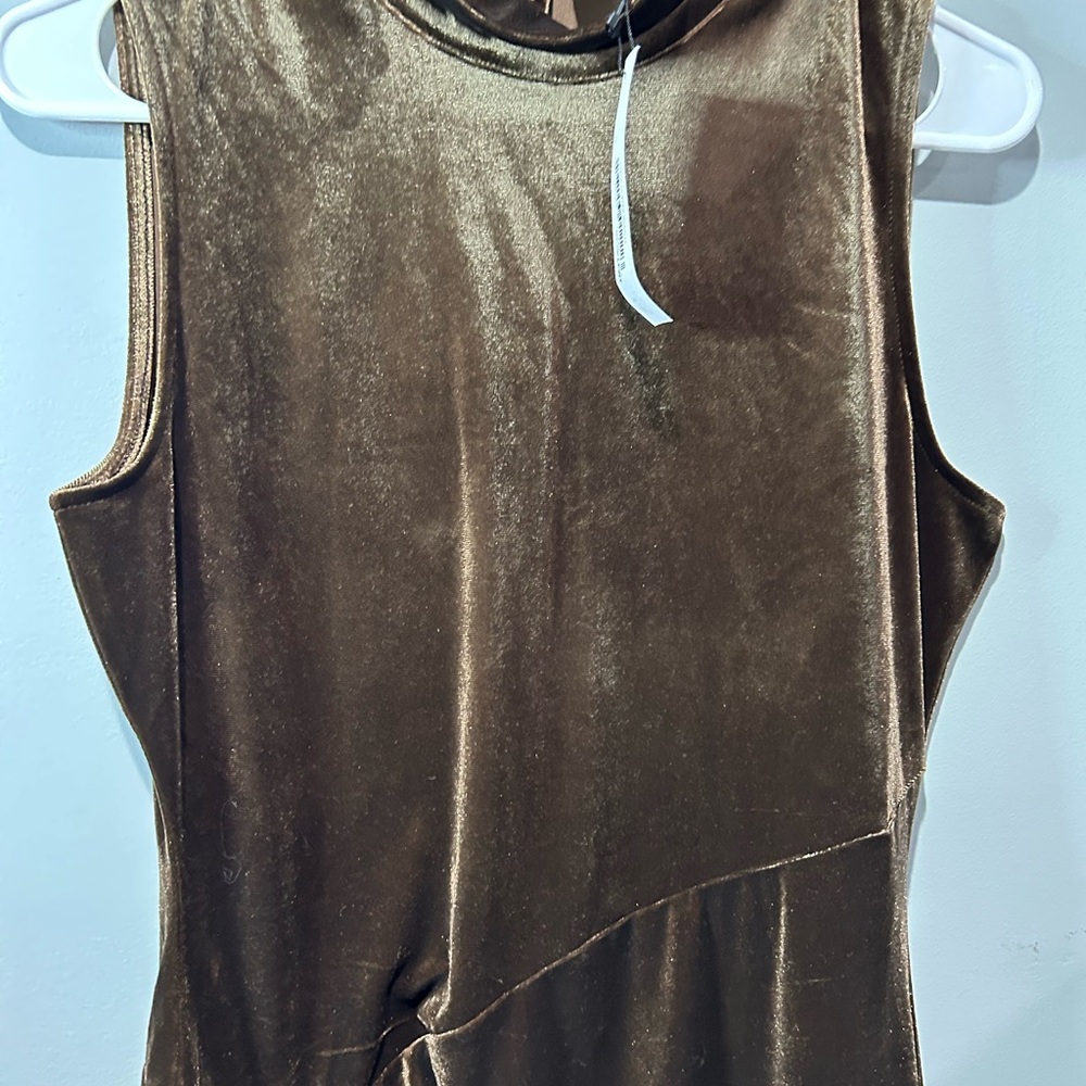 Elegant Brown Velvet Dress by The Drop NWT - Picture 4 of 6